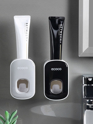 Juego de accesorios de baño con dispensador de pasta de dientes automático de montaje en pared