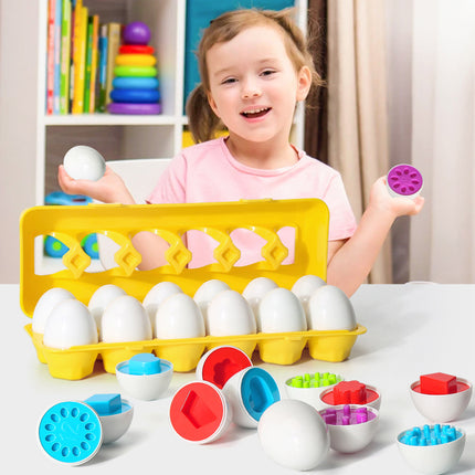 Juguete educativo de aprendizaje para bebés, juguete de huevo inteligente, juegos de clasificación de formas, juguetes de huevos Montessori para niños