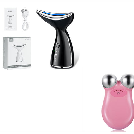 Dispositivo de belleza de cuello y cara por microcorriente EMS con terapia de fotones LED de 3 colores, para tensar la piel, reducir la papada, dispositivos de lifting facial