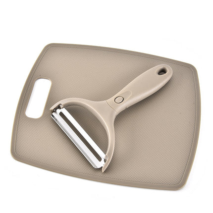 Juego de Cuchillos de Acero Inoxidable de Tres Piezas Tabla de Cortar de Fibra de Trigo Cuchillo de Frutas Pelador Herramientas de Cocina Combinadas