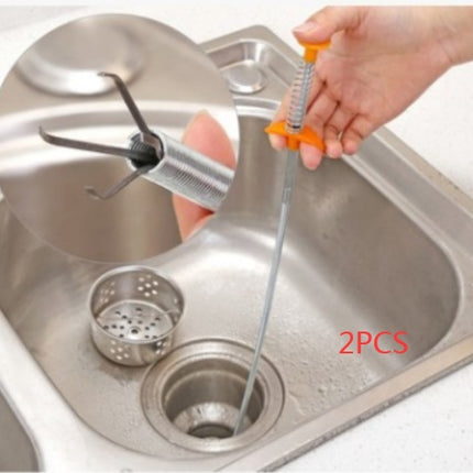 60CM Desatascador de tuberías de alcantarillado con resorte, herramienta de dragado, limpiador de pelo doméstico, desatascador de desagües, herramientas de limpieza para fregadero de cocina, utensilios de cocina