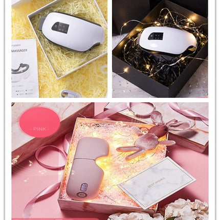 Masajeador de ojos con música Bluetooth, compresa caliente a presión de aire, ojeras, cuidado de los ojos