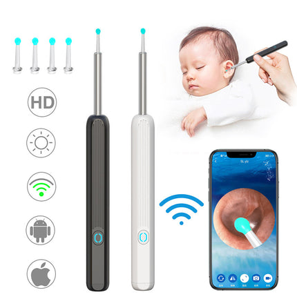 NE3 Limpiador de oídos Otoscopio Herramienta para quitar cera de oídos con cámara LED Luz inalámbrica Endoscopio para oídos Kit de limpieza de oídos para I-phone