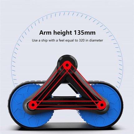 Ejercitador abdominal de doble rueda para hombres y mujeres, rodillo de rueda abdominal con rebote automático, entrenador de cintura, dispositivos de ejercicio para gimnasio y hogar