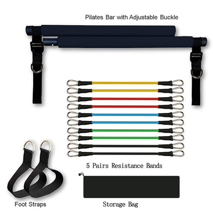 Barra de Pilates para Yoga Fitness Accesorios de gimnasio portátiles Bandas de resistencia elásticas deportivas para equipos de entrenamiento en casa