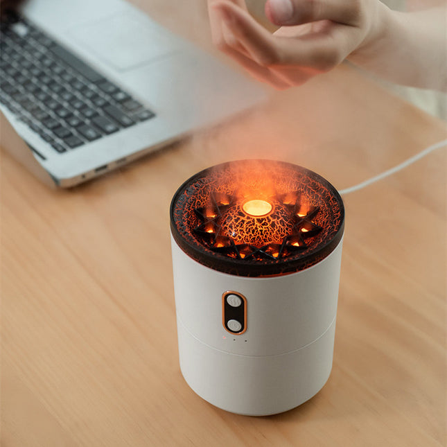 Difusor de aceites esenciales con aroma a llama volcánica, humidificador de aire portátil con forma de medusa y USB, lámpara de luz nocturna, humidificador de fragancias.