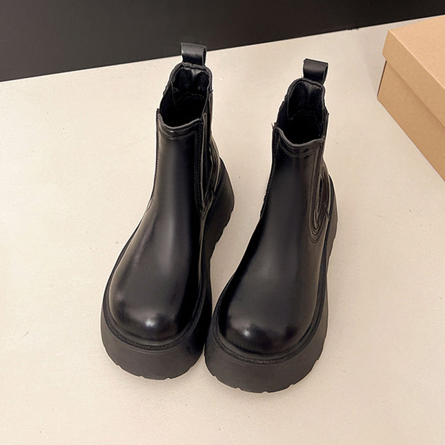 Botines de mujer con suela gruesa estilo británico