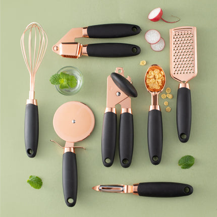 Juego de peladores de cocina con baño de cobre