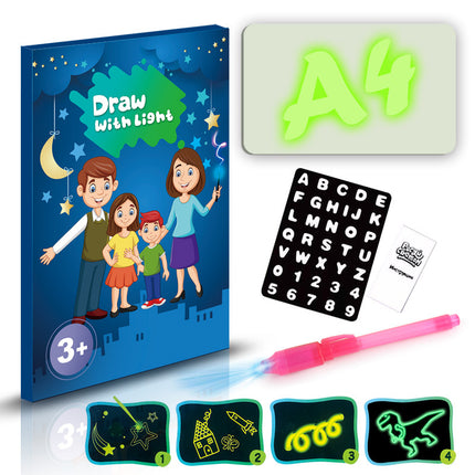 Pizarra mágica 3D de juguete educativo con 8 efectos de luz para dibujar, rompecabezas y bloc de dibujo