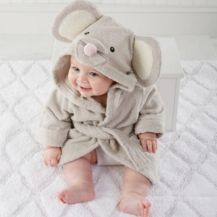 Toallas de baño para bebés con modelos de animales lindos de dibujos animados, albornoces para bebés, albornoces de algodón para niños, albornoces con capucha para bebés
