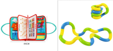 Nuevo Busy Book Tablero de actividades para niños, vestirse y abrocharse, aprendizaje del bebé, educación temprana, preescolar, juguete sensorial de aprendizaje