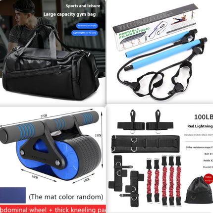 Ejercitador abdominal de doble rueda para hombres y mujeres, rodillo de rueda abdominal con rebote automático, entrenador de cintura, dispositivos de ejercicio para gimnasio y hogar
