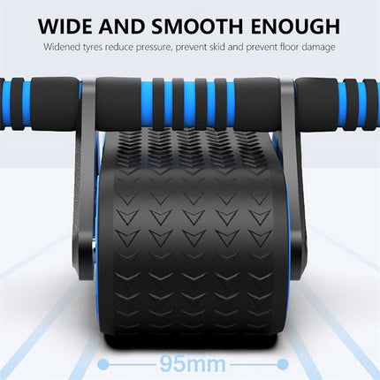 Ejercitador abdominal de doble rueda para hombres y mujeres, rodillo de rueda abdominal con rebote automático, entrenador de cintura, dispositivos de ejercicio para gimnasio y hogar