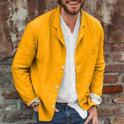 Camisas de manga larga para hombre, versátil, informal, holgada, tipo chaqueta