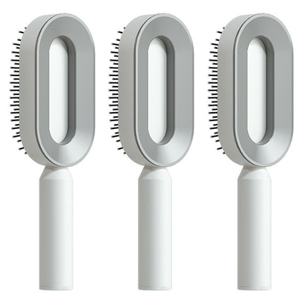 Cepillo de pelo autolimpiable para mujer, limpieza con una tecla, masaje de airbag anticaída, peine para el cuero cabelludo, cepillo antiestático.