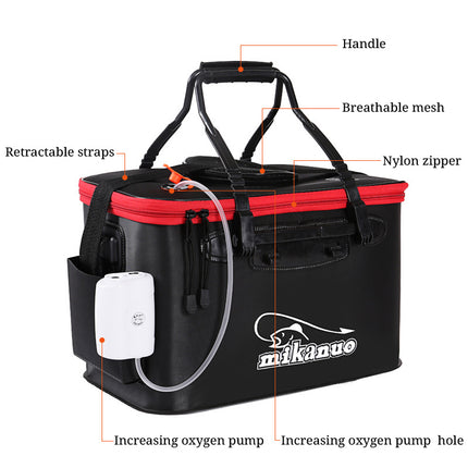 Bolsa de pesca portátil EVA plegable engrosada, caja de pesca viva, cubo de tanque, aparejos de pesca para camping, caja de almacenamiento para peces
