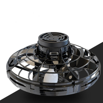 Mini giroscopio de punta de dedo interactivo, dron de descompresión, helicóptero volador tipo OVNI con LED, juguete giratorio para niños