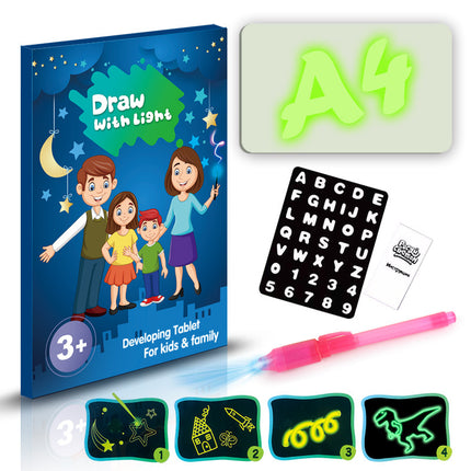 Pizarra mágica 3D de juguete educativo con 8 efectos de luz para dibujar, rompecabezas y bloc de dibujo