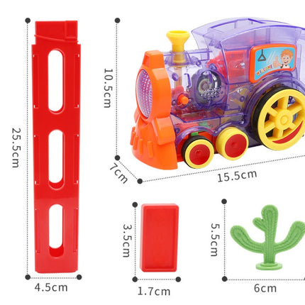 Domino Tren Juguetes para Bebé Coche Puzle Lanzamiento Automático Con Licencia Eléctrico Bloques de Construcción Tren Juguete