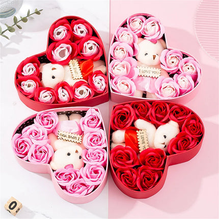 Caja de regalo de San Valentín con forma de corazón, color rojo rosa, caja de regalo de Año Nuevo, Navidad, Día de la Madre, Cumpleaños