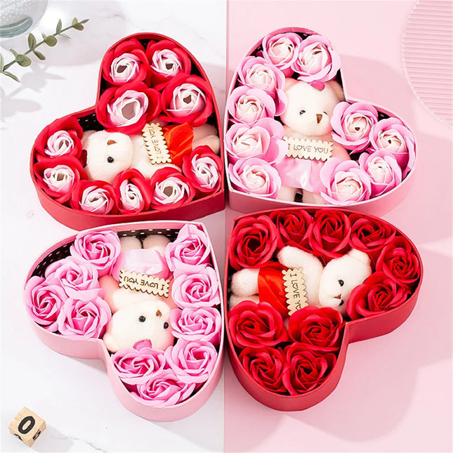 Caja de regalo de San Valentín con forma de corazón, color rojo rosa, caja de regalo de Año Nuevo, Navidad, Día de la Madre, Cumpleaños