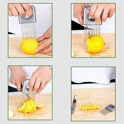 Rebanador de cebolla, herramientas de vegetales, cortador de tomate, utensilio de cocina de acero inoxidable