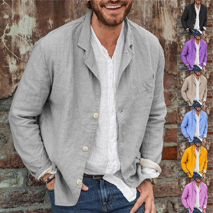 Camisas de manga larga para hombre, versátil, informal, holgada, tipo chaqueta