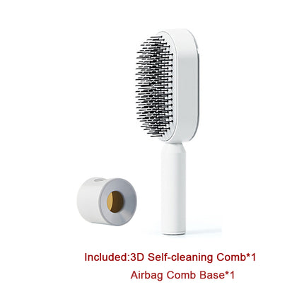 Cepillo de pelo autolimpiable para mujer, limpieza con una tecla, masaje de airbag anticaída, peine para el cuero cabelludo, cepillo antiestático.