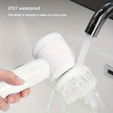 1 cepillo de limpieza eléctrico giratorio, limpiador de cocina de mano recargable por USB sin cable, cepillo de limpieza de baño recargable, cepillo de limpieza eléctrico giratorio automático para limpieza
