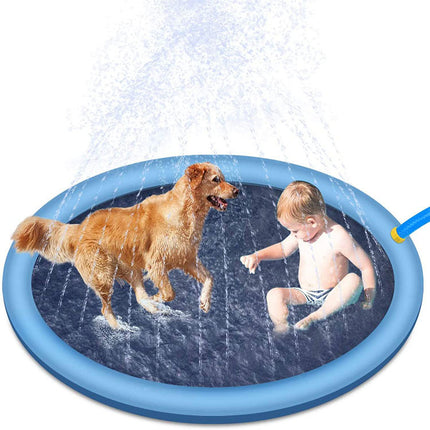 Piscina Antideslizante para Perros y Niños, Tapete de Juego de Agua para Exteriores, Fuente de Jardín para Verano