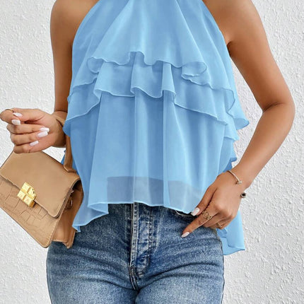 Top versátil sin mangas con cuello halter