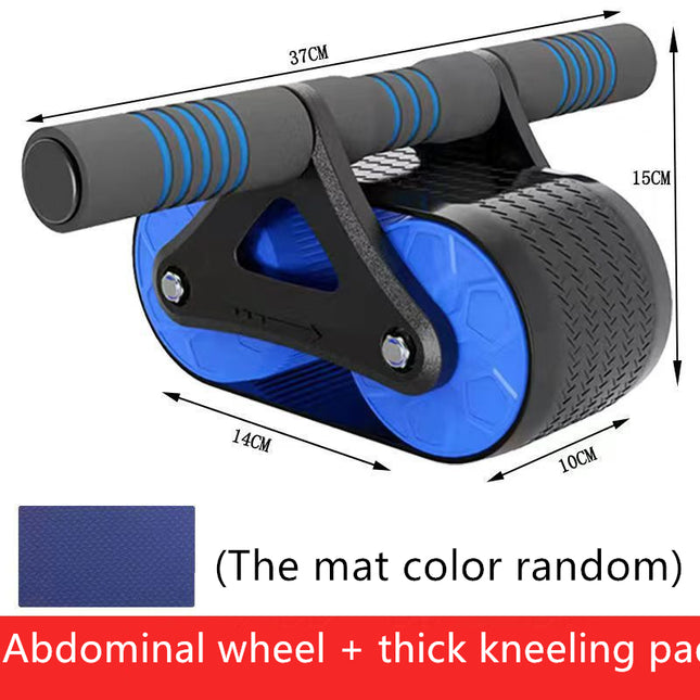 Ejercitador abdominal de doble rueda para hombres y mujeres, rodillo de rueda abdominal con rebote automático, entrenador de cintura, dispositivos de ejercicio para gimnasio y hogar