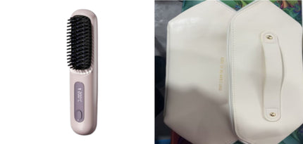 Peine de pelo liso 2 en 1 Cepillo alisador inalámbrico Calentamiento rápido Rizador portátil Carga USB