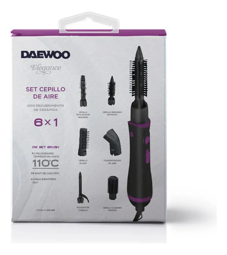 Cepillo Secador Alaciador 6 En 1 Daewoo
