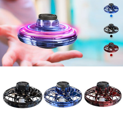 Mini giroscopio de punta de dedo interactivo, dron de descompresión, helicóptero volador tipo OVNI con LED, juguete giratorio para niños