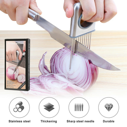 Rebanador de cebolla, herramientas de vegetales, cortador de tomate, utensilio de cocina de acero inoxidable
