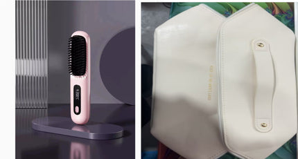 Peine de pelo liso 2 en 1 Cepillo alisador inalámbrico Calentamiento rápido Rizador portátil Carga USB