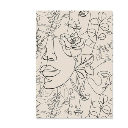 Decoración del hogar de lienzo bohemio con líneas abstractas