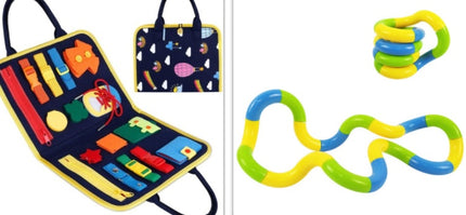 Nuevo Busy Book Tablero de actividades para niños, vestirse y abrocharse, aprendizaje del bebé, educación temprana, preescolar, juguete sensorial de aprendizaje