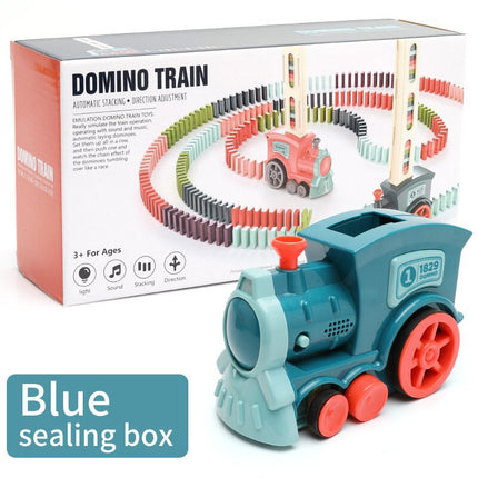 Domino Tren Juguetes para Bebé Coche Puzle Lanzamiento Automático Con Licencia Eléctrico Bloques de Construcción Tren Juguete