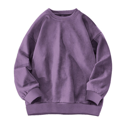 Sudadera con capucha de ante y polar de color liso con cuello redondo