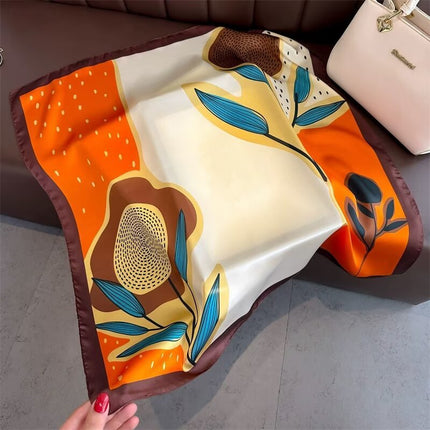 Nueva bufanda de seda con estampado de dopamina para mujer