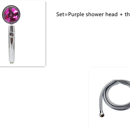 Cabezal de ducha de bajo consumo, con giro de 360 grados y pequeño ventilador, boquilla de ABS a alta presión, accesorios de baño