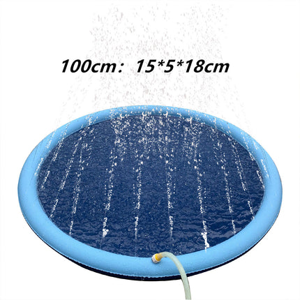 Piscina Antideslizante para Perros y Niños, Tapete de Juego de Agua para Exteriores, Fuente de Jardín para Verano