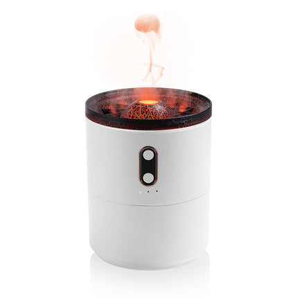Difusor de aceites esenciales con aroma a llama volcánica, humidificador de aire portátil con forma de medusa y USB, lámpara de luz nocturna, humidificador de fragancias.