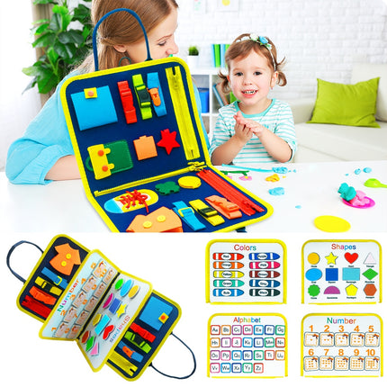 Nuevo Busy Book Tablero de actividades para niños, vestirse y abrocharse, aprendizaje del bebé, educación temprana, preescolar, juguete sensorial de aprendizaje