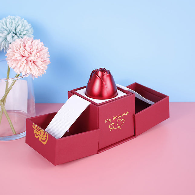 Regalos candentes de San Valentín, rosa de metal, caja de regalo de joyería, collar para bodas, regalos de collar para novia
