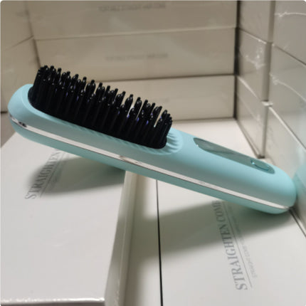 Peine de pelo liso 2 en 1 Cepillo alisador inalámbrico Calentamiento rápido Rizador portátil Carga USB