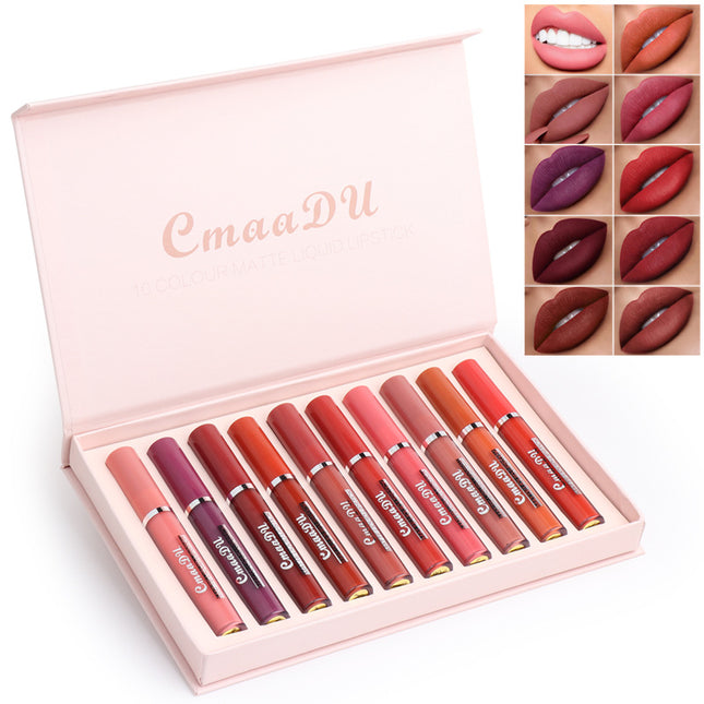 Lápiz labial mate impermeable de copa antiadherente para mujer