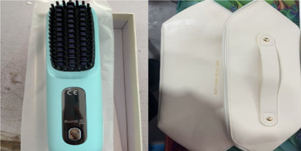 Peine de pelo liso 2 en 1 Cepillo alisador inalámbrico Calentamiento rápido Rizador portátil Carga USB